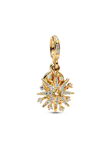 Шарм Pandora Sparkling Firework Double Dangle, 14-каратное золотое покрытие