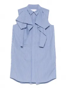 Поплиновое платье мини Sacai, синий