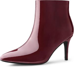 Женские ботильоны Allegra K с заостренным носком и каблуком-стилетто, Burgundy