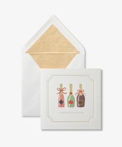 Поздравительная открытка с шампанским