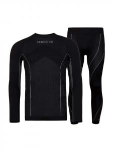 SNOCKS Термобелье с отверстиями для больших пальцев, 1 комплект, черное