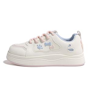 HUANQIU Высокие дышащие нескользящие низкие кроссовки для скейтбординга Women's Beige Blue