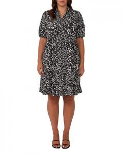 Платье-рубашка с абстрактным принтом в виде мини-платья Estelle Plus, мультиколор