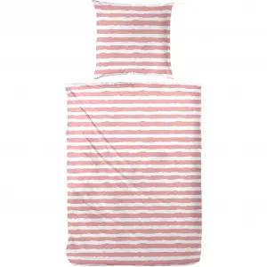 Постельное белье Primera «Постельное белье из хлопка в однотонную полоску» с современным узором в полоску, красный