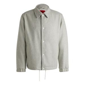 Утепленная куртка тренера прямого кроя из смесовой шерсти HUGO, белый