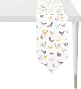 APELT дорожка для стола "6501 HAPPY EASTER, Пасхальное украшение, Пасха", (1 шт.), цифровая печать 25х175 см, белый