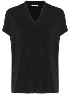 Brunello Cucinelli футболка с декором Monili, серый