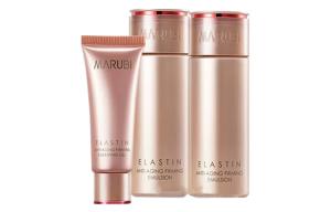 MARUBI Набор из трех средств Stretch Egg White Firming Collection: очищающее средство, тоник, лосьон, освежающий пробный комплект
