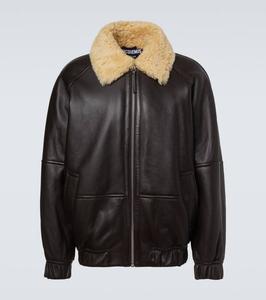 Кожаная курка бомбер bombardier Jacquemus, Dark Brown