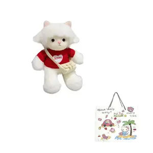 Очаровательная кукла-ягненок с бантом-бабочкой, трансформирующийся рюкзак, высота 30 см MIANHUIYI