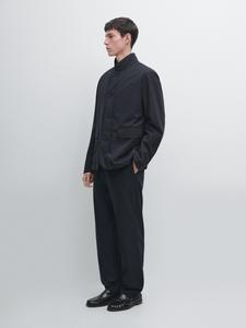 Водоотталкивающая стеганая куртка Massimo Dutti, dark navy