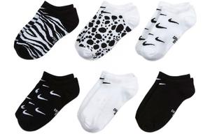 Детские носки Nike, 6 двойных (черно-белых)