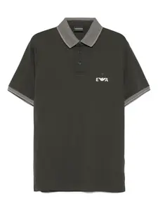Рубашка поло с вышитым логотипом EMPORIO ARMANI, зеленый