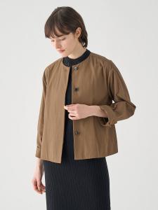 Короткая блуза без воротника из хлопкового габардина | JM156