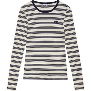 Полосатая футболка GANNI, синий