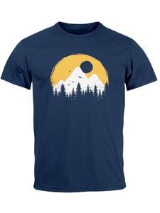 Neverless Футболка 'Mountains' в цвете Navy