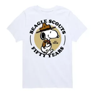 Футболка с рисунком скаута и бигля Peanuts для мальчиков 8-20 лет Licensed Character, белый