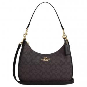 COACH Сумка кроссбоди Teri Coated Canvas, большая женская сумка через плечо black