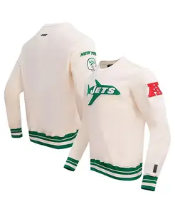 Мужская кремовая флисовая толстовка New York Jets Retro Classics Pro Standard
