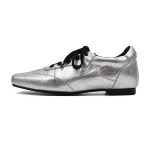 Износостойкие низкие повседневные туфли унисекс серебристого цвета NOT DETAILED, Silver