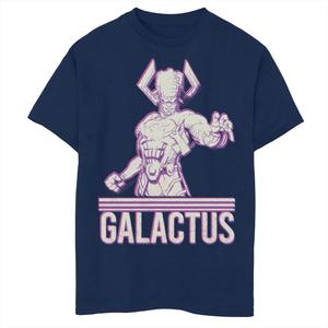 Фиолетовая футболка с 3D портретом и рисунком Marvel Galactus для мальчиков 8–20 лет Licensed Character, синий
