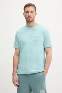 Хлопковая футболка Calvin Klein Jeans, бирюзовый
