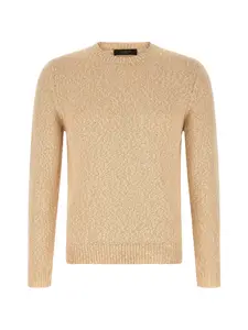 Двухцветный свитер с круглым вырезом Zanone, бежевый