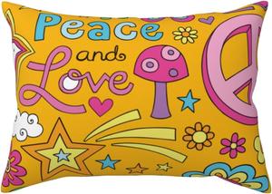 Pevtufa Наволочка Peace Love and Dove Flower Power Print с застежкой конверт Peace Love and Dove Flower Power