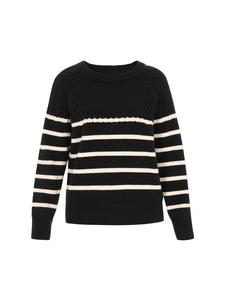 Женский свитер черного цвета с оттенком белого DreiMaster Maritim
