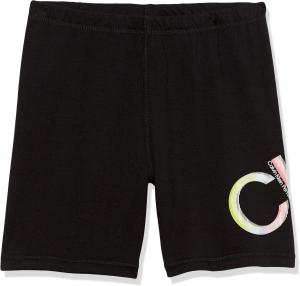 Велосипедные шорты Calvin Klein для девочек, мягкие и эластичные, с плоским поясом и облегающей посадкой, Black Solar Flare