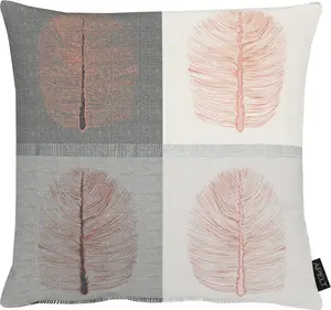 АПЕЛЬТ декоративная подушка "Вито", из жаккардовой ткани, чехол без наполнителя, 1 шт APELT 46х46 см, красный/серый/белый