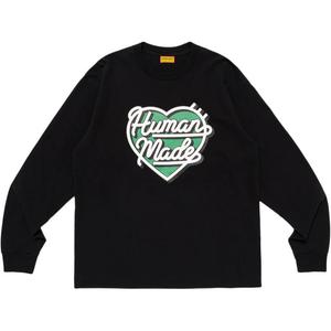 Футболка с длинным рукавом и логотипом в виде сердца HUMAN MADE, черный