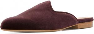 Женские туфли YDN с низким каблуком, удобные, без застежки, мюли, слайд-сандалии, с заостренным носком, балетки, лоферы, шлепанцы без задника, Wine Red Suede