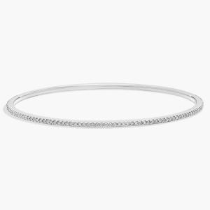 Наборный браслет с бриллиантами паве из 18-каратного белого золота (1 карат, двойной). Blue Nile