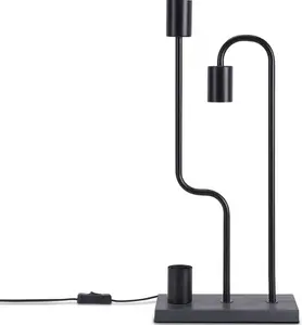 Paco Home Настольная лампа "GERALT", лампа E27 | без лампочки, светодиодная лампа для чтения для гостиной, спальни, столовой, декоративная E27 Высота: 53 см, черный
