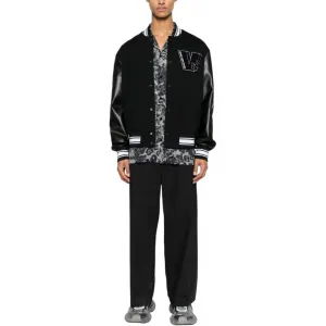 Бомбер из хлопка с лого-патчем VERSACE JEANS COUTURE, черный