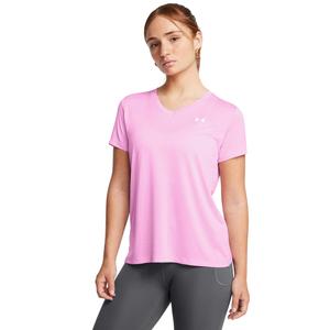 Женская футболка с V-образным вырезом и коротким рукавом Tech Twist Under Armour, Stellar Pink/White