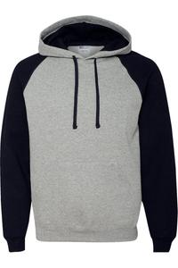Толстовка с капюшоном JERZEES Nublend Colorblocked Raglan, цвет oxford/ black