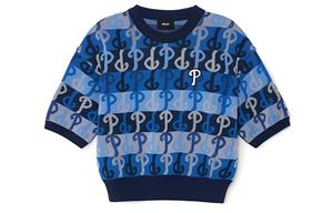 Трикотажная блузка женская синяя MLB