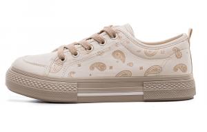 Женские кроссовки RENBEN износостойкие дышащие легкие низкие матовые бежево-кофейные