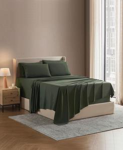 Комплект постельного белья из микрофибры с очень глубокими карманами, 6 предметов, размер King Nestl, Olive