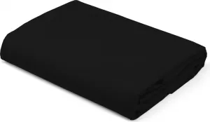 Простыня на резинке сатиновая 220x200, черная