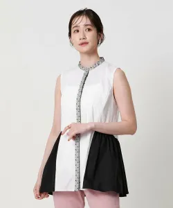 Вышитая блузка без рукавов можно стирать United Arrows, цвет Off White