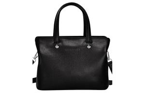 Кожаная портативная сумка через плечо женская черная LONGCHAMP