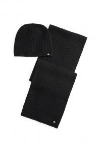 Шапка и шарф с шерстью Lauren Ralph Lauren, черный