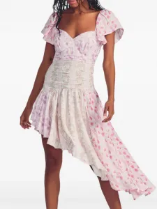 Мини-платье Irvine с цветочным принтом Loveshackfancy, розовый