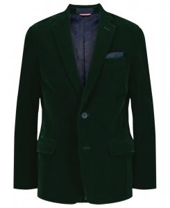 Детский спортивный пиджак из бархата с воротником-лацканом для мальчиков 8-20 лет Tommy Hilfiger, Green