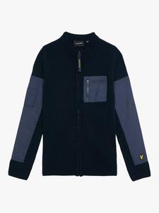 Детский кардиган с молнией и тонированной отделкой Lyle & Scott, Dark Navy