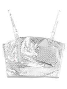 Драпированный плетеный топ ROTATE BIRGER CHRISTENSEN, серебряный