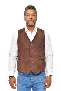 Классический жилет из норвичской козьей замши Infinity Leather, коричневый